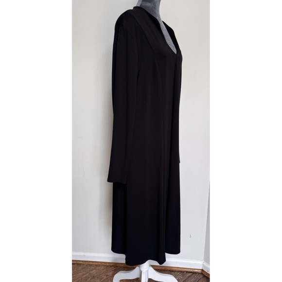 J Jill Wearever Black Jersey Dress 2X Lagenlook Classic Minimalist Modest $119 - Picture 3 of 16